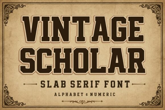 Vintage Scholar Font: Bold Slab Serif for Web Design